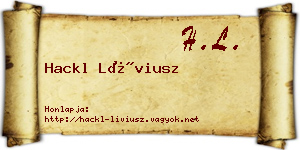 Hackl Líviusz névjegykártya